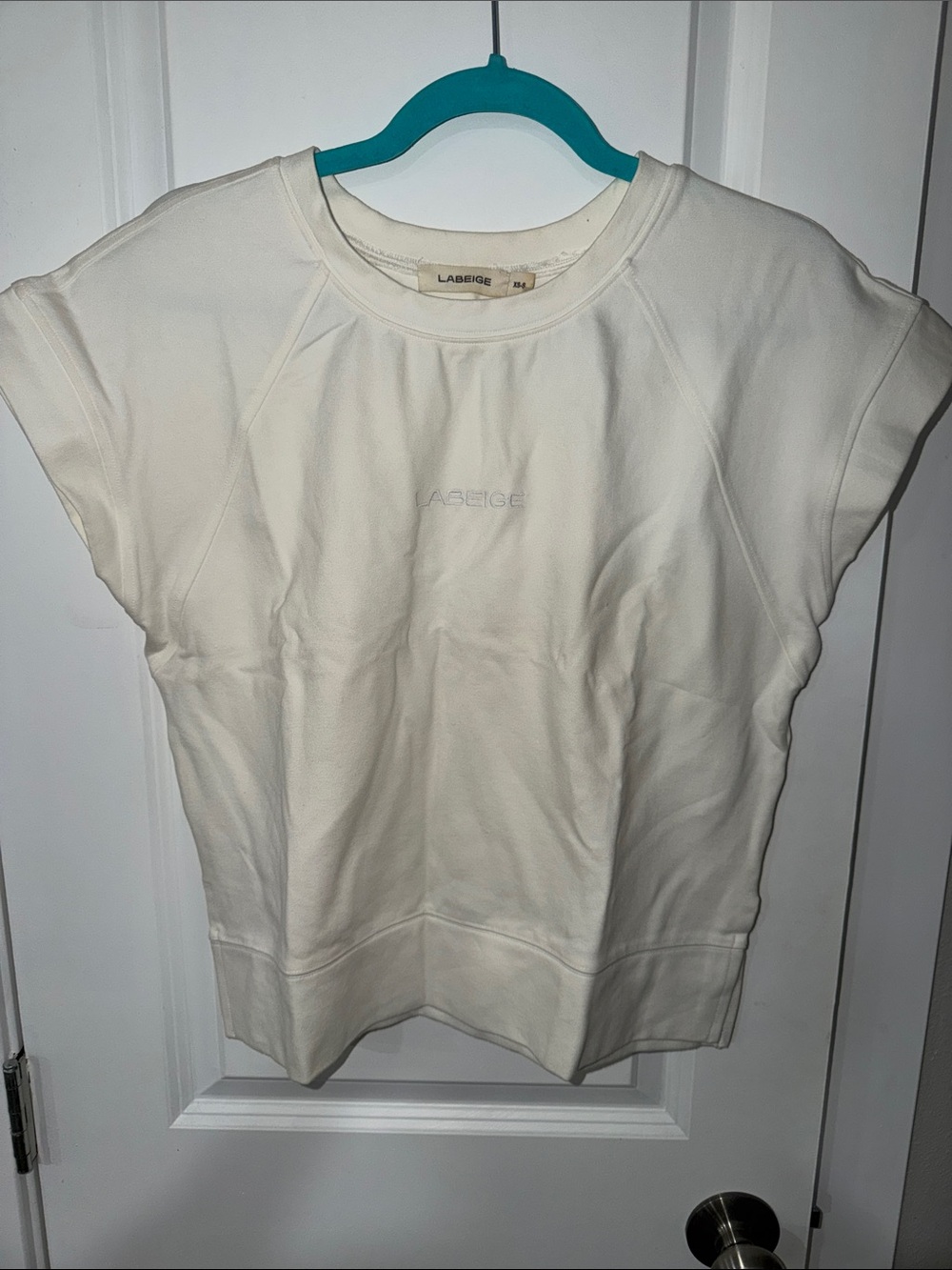 Labeige Cream Short Sleeve Sweatshirt
